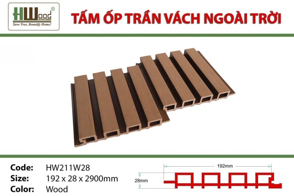 Tấm Ốp Lam Sóng HWOOD HW211W28 Wood