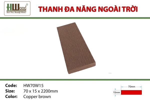 Thanh Đa Năng HWOOD HW70W15 Copper Brown