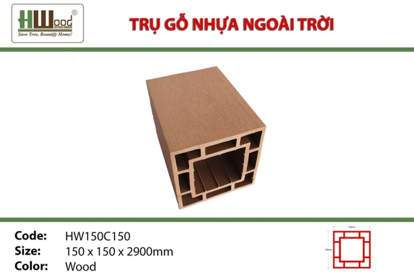 Trụ Cột Pergola HWOOD HW150C150 Wood