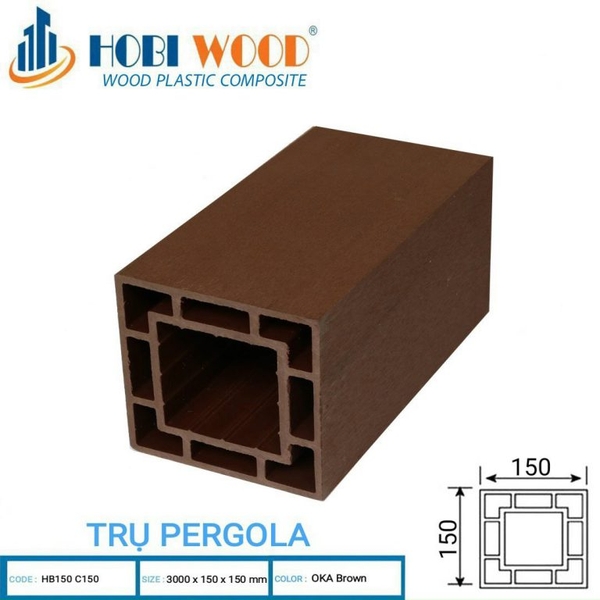 Trụ Cột Pergola HobiWood HB150-C150 OaK Brown