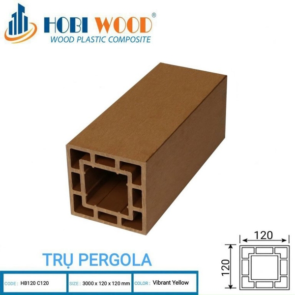 Trụ Cột Pergola HobiWood HB120-C120 Vibrant Yellow