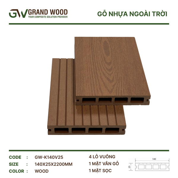 Sàn Gỗ Nhựa GW-K140V25 Wood