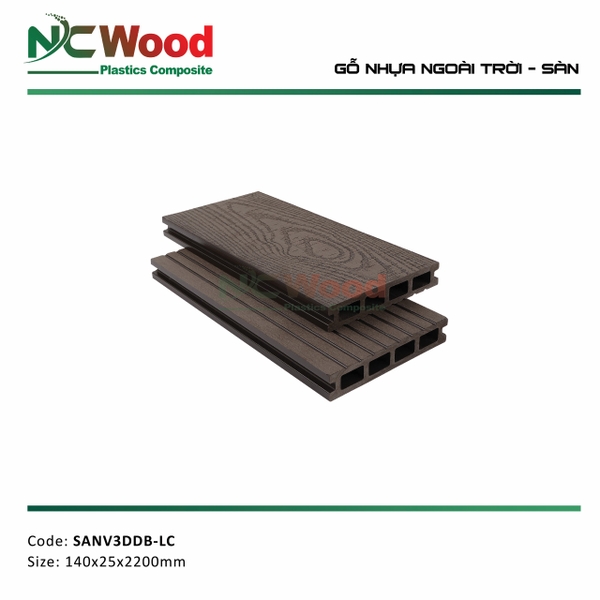 Sàn nhựa ngoài trời NCwood SANV3DDB-LC