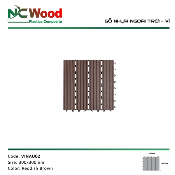 Vỉ gỗ nhựa ngoài trời NCwood VINAU02