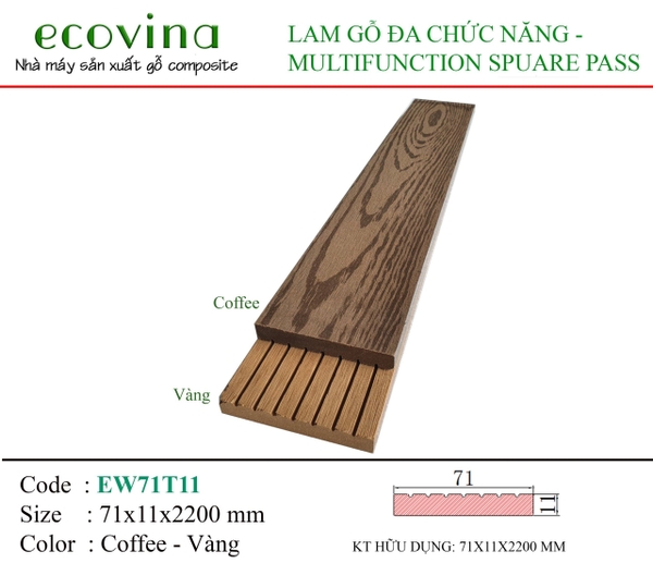Tấm Ốp Đa Năng Ecovina EW71T11 Coffee