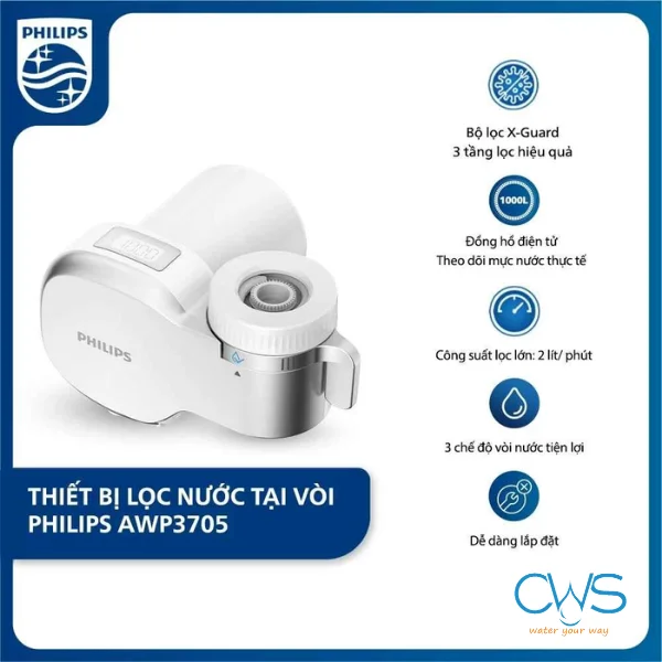 Bộ lọc nước tại vòi Philips AWP3705P1/90