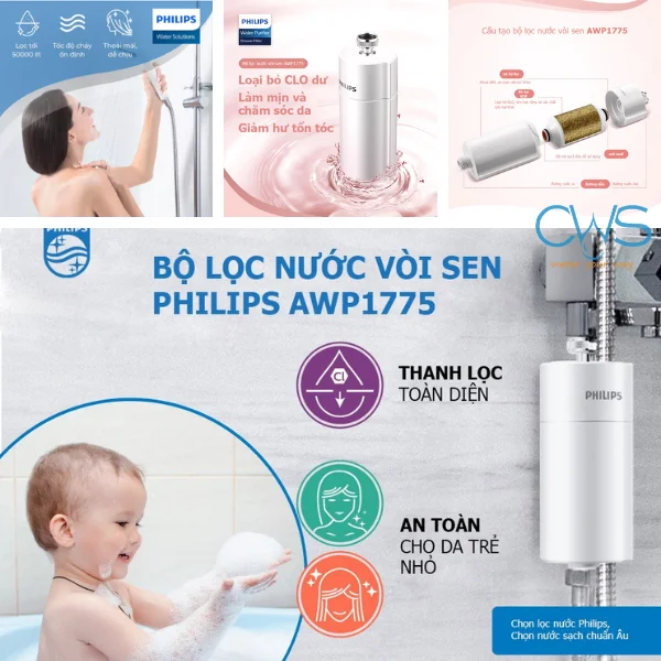 Bộ lọc nước vòi sen Philips AWP1775WH/74 - Loại bỏ tạp chất