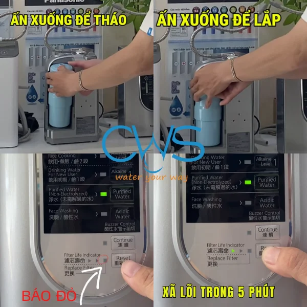 Các bước thay lõi máy Panasonic TK-AS45