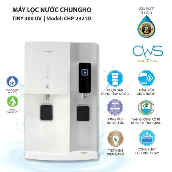 Các tính năng ưu việt trên máy lọc nước Chungho Tiny 300 UV