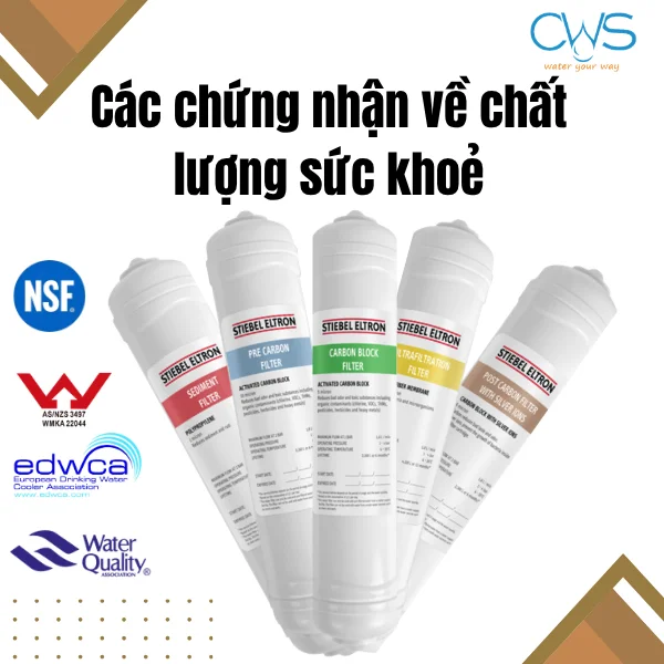 Lõi lọc nước Stiebel Eltron Cloud - Các chứng nhận về chất lượng sức