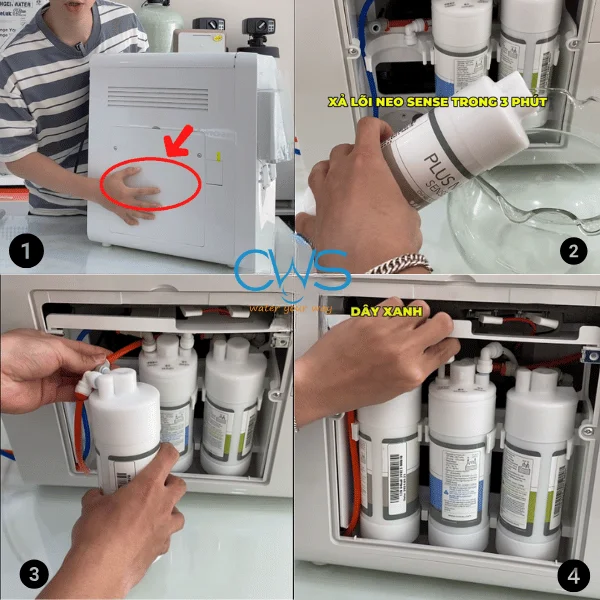 Thay lõi máy Coway Neo Plus-264Ltheo từng bước chi tiết