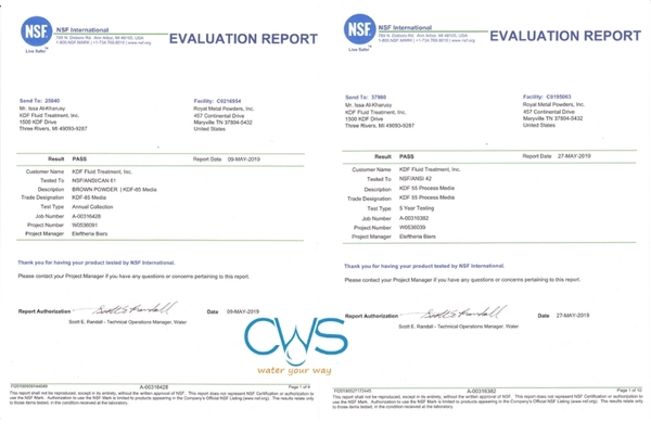 Chứng nhận NSF cho máy lọc nước GE