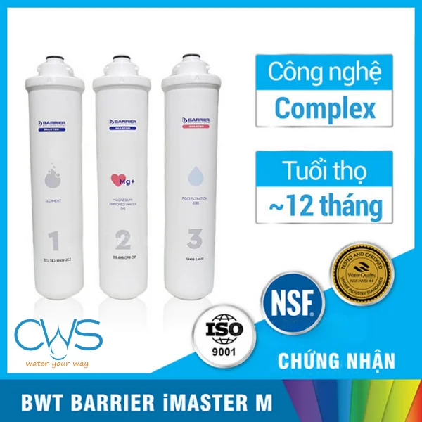 Chứng Nhận Về Chất Lượng Của Lõi Lọc BWT Barrier iMaster Ion M