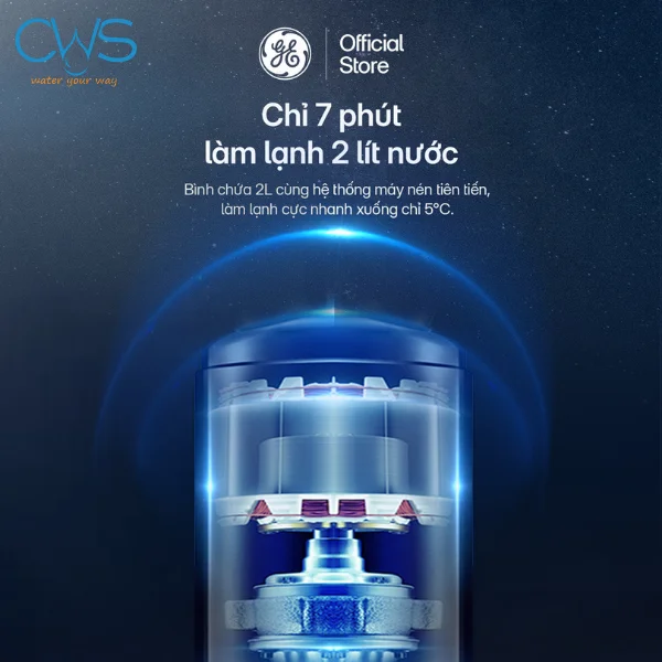 Công suất làm lạnh vượt trội trên máy lọc nóng lạnh GE CTS20