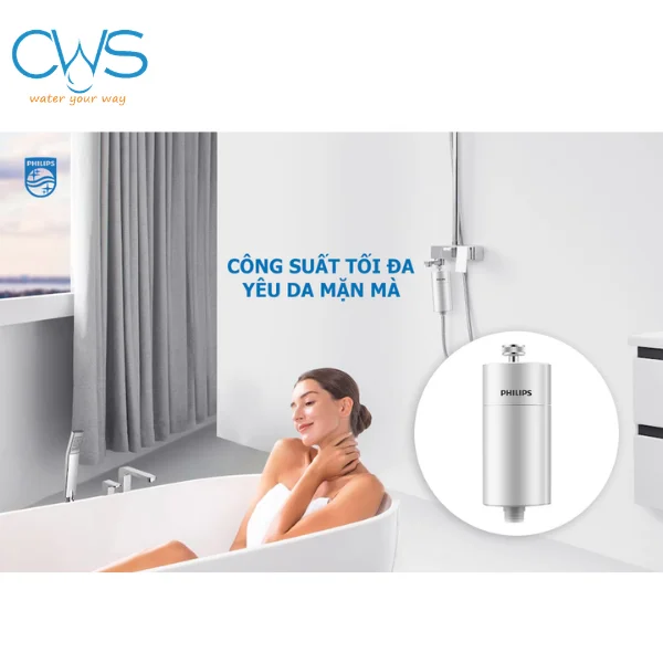 Bộ lọc nước vòi sen Philips AWP1775WH/74 - Công suất lọc lớn 
