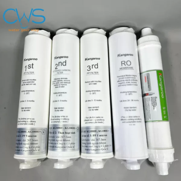 Hình ảnh thực tế bộ 5 Lõi Lọc Kangaroo KG100HU