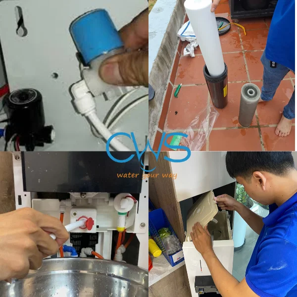 Hình Ảnh Thực Tế Kỹ Thuật CWS Sửa Chữa Máy Lọc Nước Từ Khách Hàng