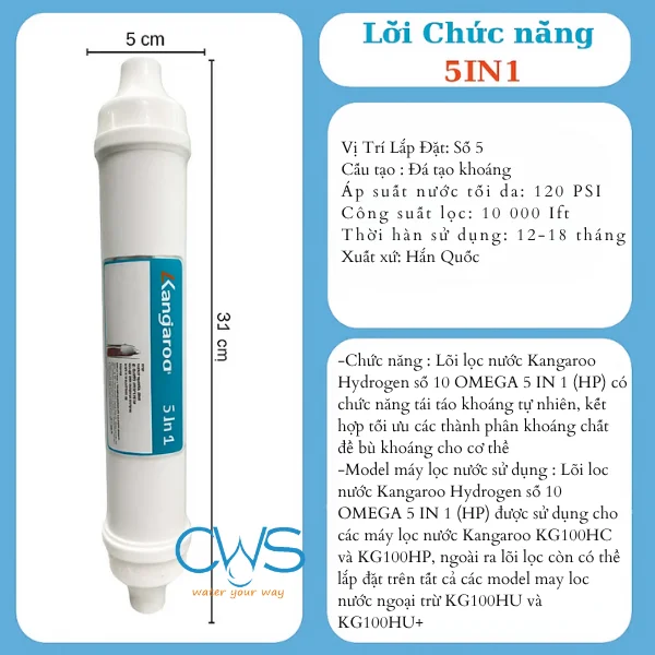 Lõi 5 In 1 – T33_GAC – POST CARBON FILTER