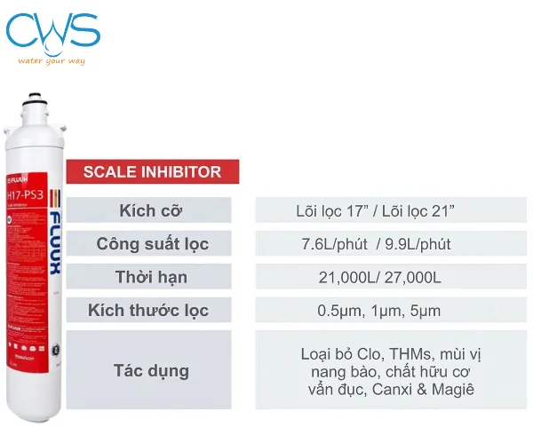 Lõi lọc Scale Inhibitor – Giải Pháp Ức Chế Cặn Vôi