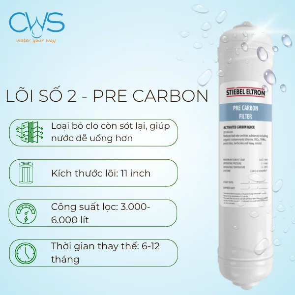 Lõi lọc nước Stiebel Eltron Cloud - Lõi số 2: Pre-Carbon