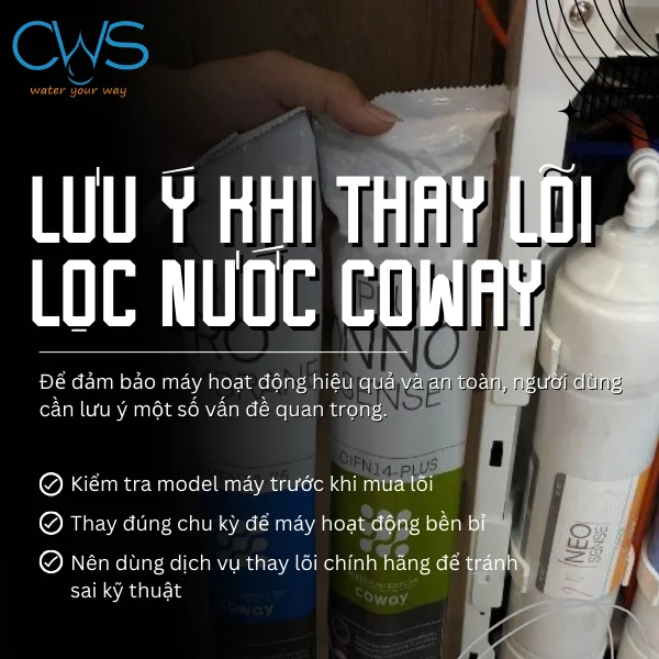 Lưu Ý Khi Thay Lõi Lọc Nước Coway