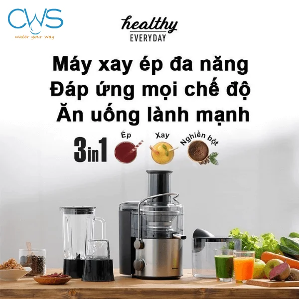 Máy Ép Trái Cây Panasonic MJ-CB800SRA Ép, Xay, Nghiền 3 Trong 1