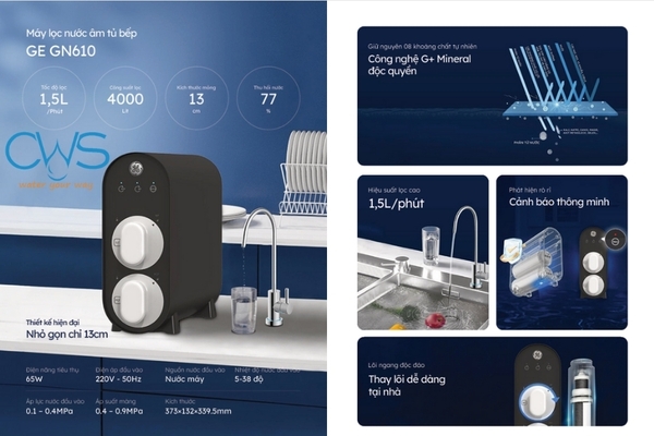 Máy lọc nước âm tủ bếp GE GN610