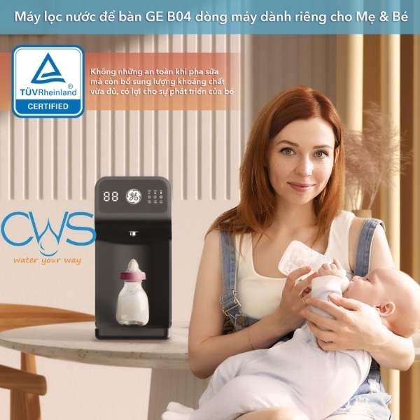 Máy lọc nước GE B04 để bàn - Giải pháp nước sạch chăm sóc sức khỏe cho mẹ và bé