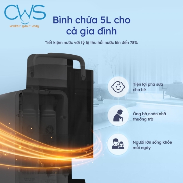 Máy lọc nước GE B04 để bàn hoàn hảo dành cho mẹ bầu và người lớn tuổi
