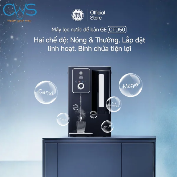Máy Lọc Nước GE CDT50 Lắp Đặt Để Bàn Tiện Lợi, Nhỏ Gọn