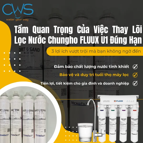 Tầm Quan Trọng Của Việc Thay Lõi Lọc Nước Chungho FLUUX U1 Đúng Hạn