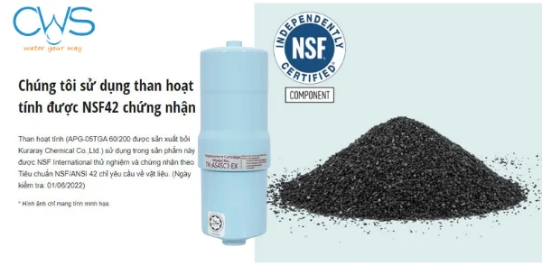 Than hoạt tính APG-05TGA 60_200 đạt tiêu chuẩn NSF_ANSI 42