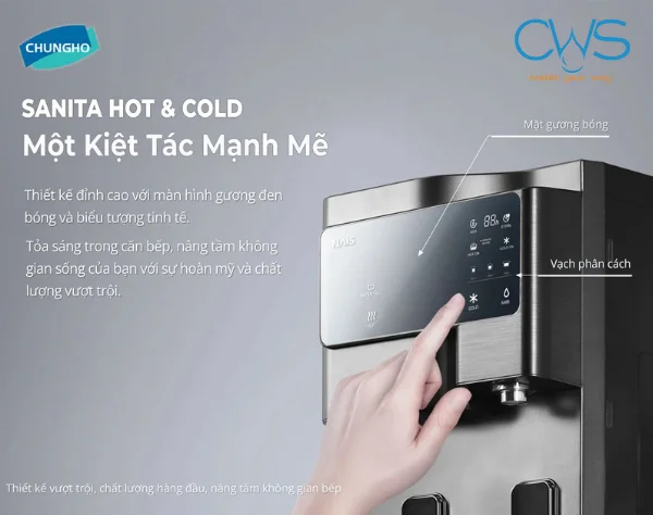 Thiết kế sang trọng, mặt điều khiển bằng gương bóng hiện đại