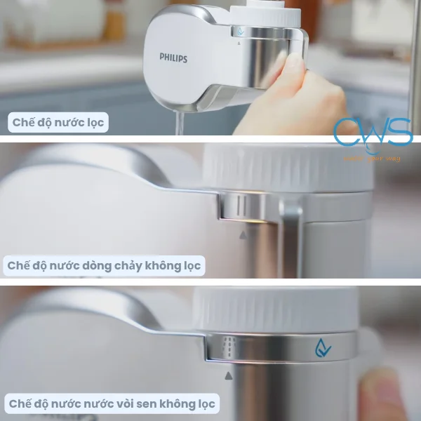 Bộ lọc nước tại vòi Philips AWP3705P1/90 - Tích hợp 3 chế độ lọc nước
