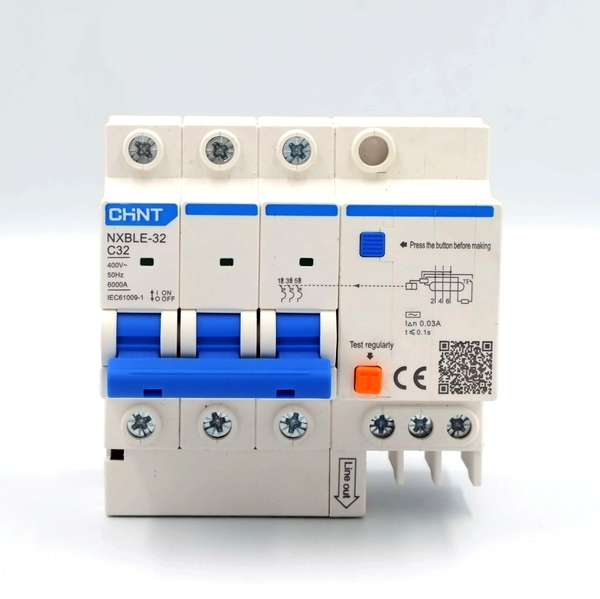 Át chống rò 3 pha NXBLE-32 32A 3P+N / chính hãng Chint / Aptomat chống giật RCBO C32 | Công ty cổ phần Linh Kiện Việt Nam