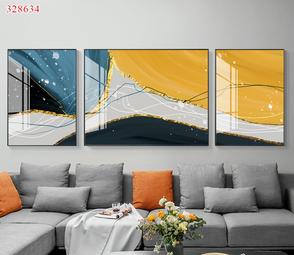 Bộ 3 tranh treo tường trừu tượng sặc sỡ - P19511