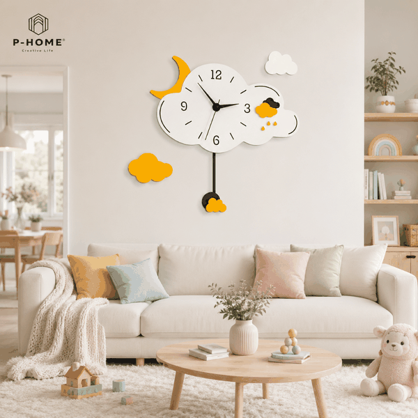 Đồng hồ quả lắc treo tường CL060 đám mây dễ thương