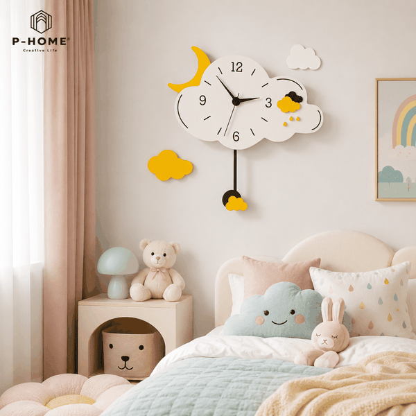 Đồng hồ quả lắc treo tường CL060 đám mây dễ thương
