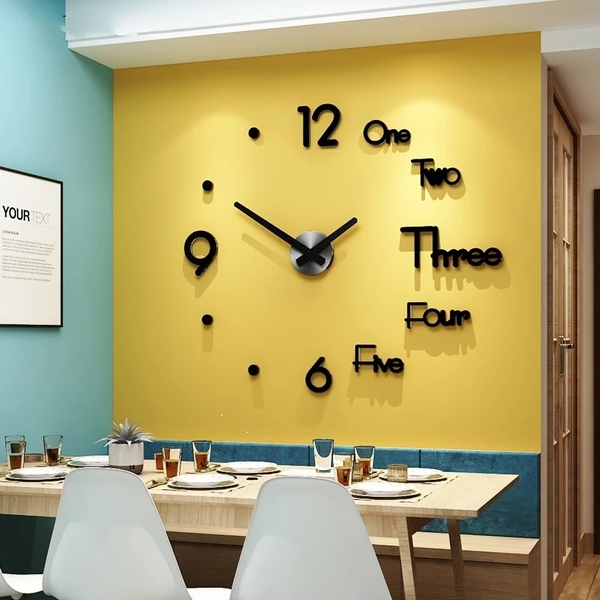 Đồng hồ dán tường số - trang trí phòng khách sang trọng và hiện đại