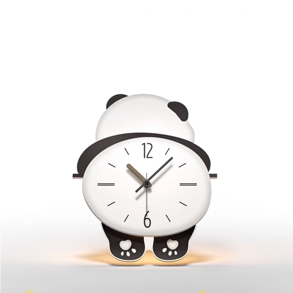 Đồng Hồ Treo Tường Gấu Panda Cute CL076 Với Đèn LED