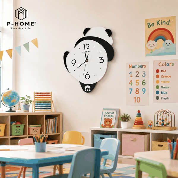 Đồng Hồ Treo Tường Gấu Panda CL076-B Có Đèn LED