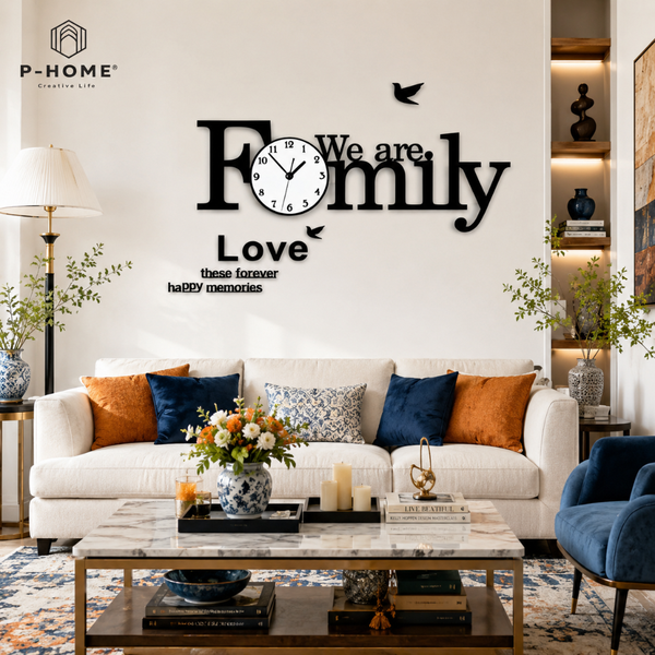 Đồng hồ treo tường hiện đại CL013 - We are family