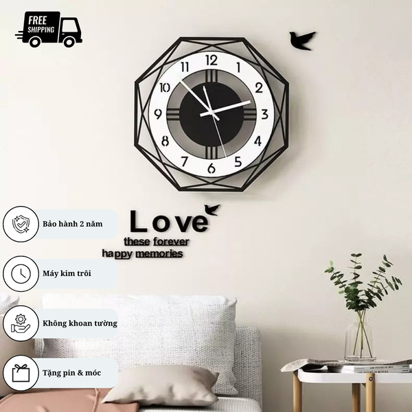 Đồng hồ treo tường trang trí CL002 - sang trọng và hiện đại