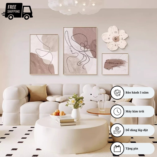 Bộ Tranh Đồng Hồ Treo Tường Hiện Đại CL107 - Nét Tinh Tế Cho Không Gian Sống