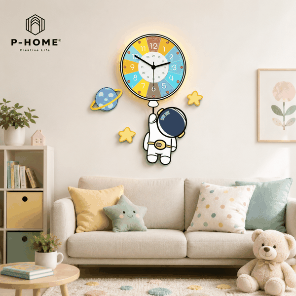 Đồng Hồ Treo Tường Phi Hành Gia Bóng Bay P-HOME CL095