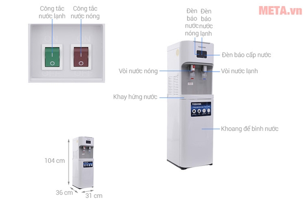 Cây nước nóng lạnh Toshiba RWF-W1664TV(W1)