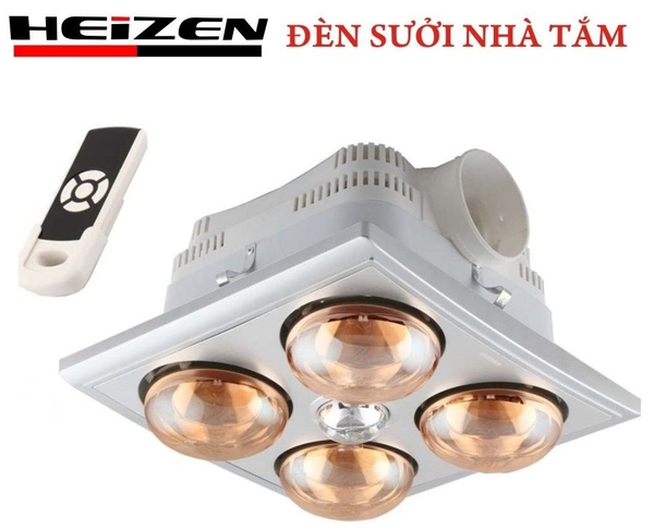ĐÈN SƯỞI NHÀ TẮM HEIZEN 4 BÓNG ÂM TRẦN CÓ ĐIỀU KHIỂN TỪ XA