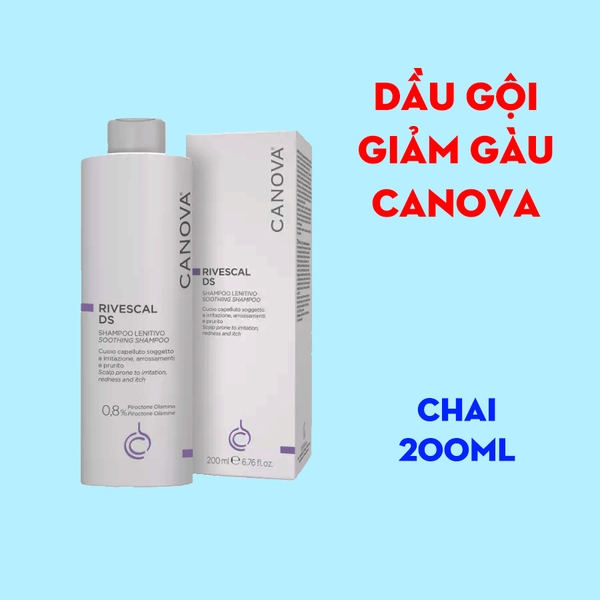 Dầu gội giảm gàu Canova Rivescal DS shampoo 200ml - giảm nấm, làm dịu da đầu bị kích ứng