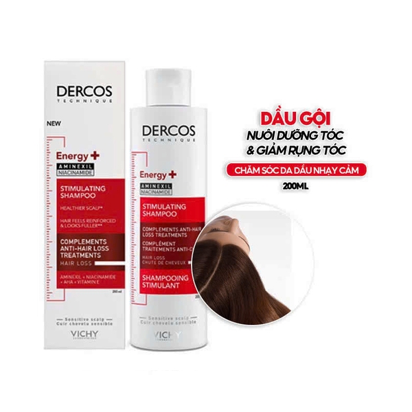 Dầu gội dưỡng  rụng tóc Vichy Dercos Energising Aminexil Stimulating Shampoo 200ml