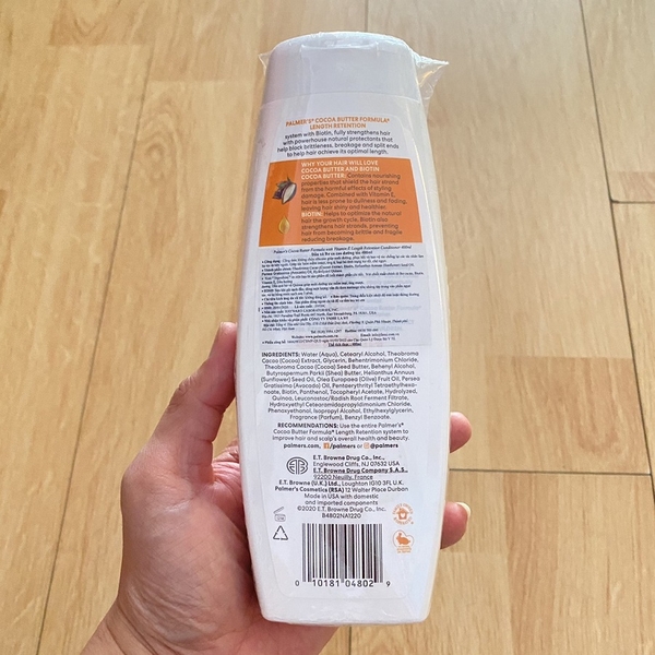Dầu xả bơ ca cao Palmer's cocoa Butter Formula With Vitamin E Length Retention Conditioner 400ml